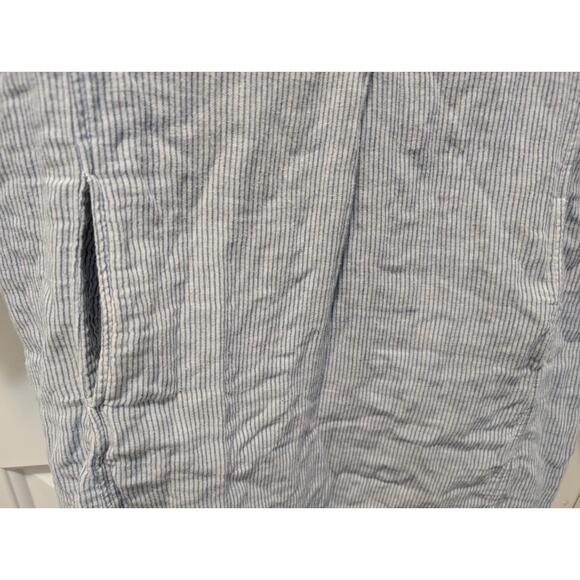 Max Studio Women's Blue White Striped 3/4 Roll Sleeves Mini Dress Size M - Picture 4 of 11